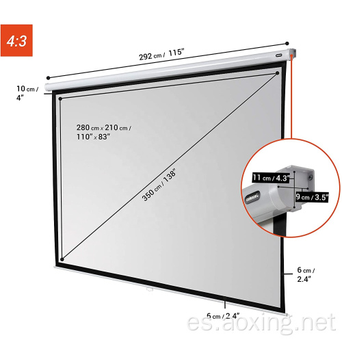 Proyector de pantalla automática de proyectores de 280x210 cm casero